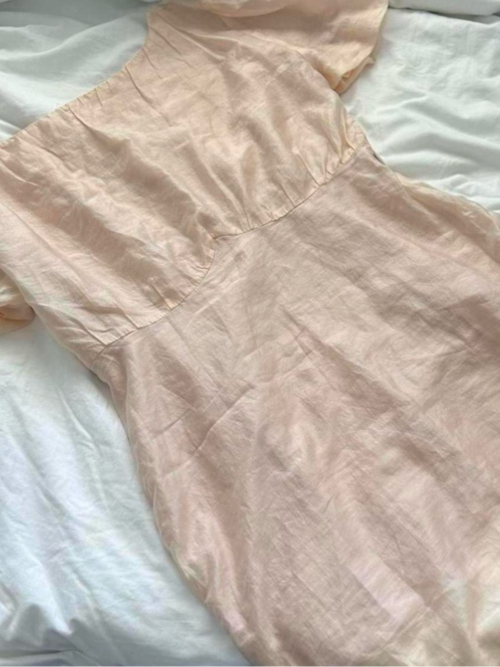 Bohme Light Blush Puff Sleeve Dress - Picture 1 of 7